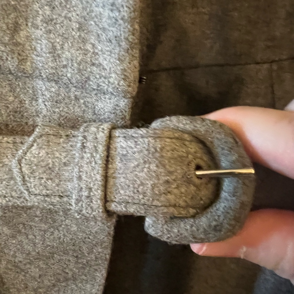 Ralph Lauren Wool Coat With Belt Gray Vintage Blue Label Made USA Size 10 FLAW - Picture 11 of 16
